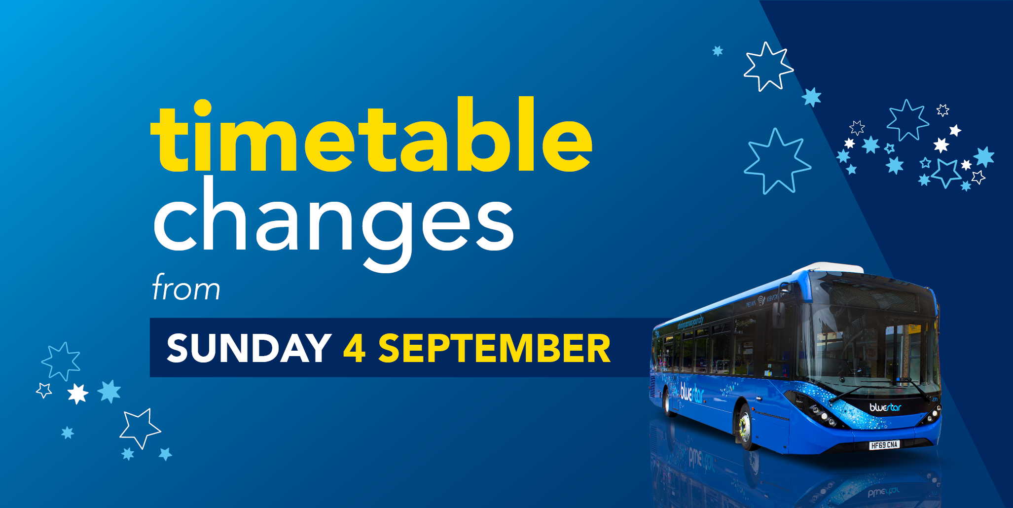 Timetable Changes From September - Bluestar